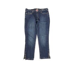 JB Premium Ankle Zipper Women's size 14 Dark Wash Blue Denim jeans